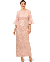 Adrianna Papell - Sequin Embroidered Gown - Lyst