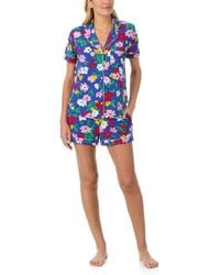 Kate Spade - Pajamas For 2 Piece Set Comfy Modal Classic Short Sleeve Notch Collar Button Top & Elastic Waistband Shorts - Lyst