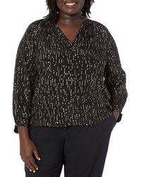 Velvet By Graham & Spencer - Velvet By Graham And Spencer Nixie Knotch Neck Short Sleeve Blouse - Lyst