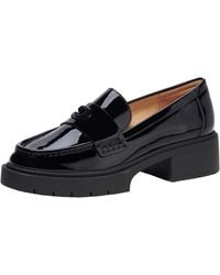 COACH - Leah Leather Loafer Black 9.5 B - Lyst