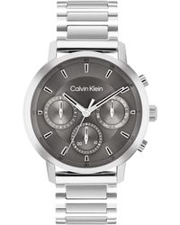 Calvin Klein - Montre Analogique Multifunction à Quartz pour Collection Gauge avec Bracelet en Acier Inoxydable Argenté - Lyst