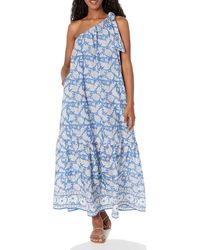 Velvet By Graham & Spencer - Womens Joanna Printed Voile One Shoulder Maxi Casual Dress - Lyst