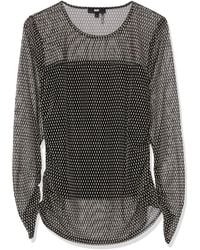 DKNY - Figure-flattering Rib Cuff Sheer Sleeve Sportswear Sweater - Lyst