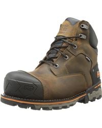 Timberland - 6 Inch Boondock Soft Toe Waterproof Industrial Work Boot,brown Oiled Distressed Leather,9 W Us - Lyst