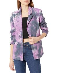 Kendall + Kylie Kendall + Kylie Single Breasted Blazer With Raw Edge Detail - Purple