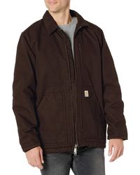 Carhartt - Mens Loose Fit Washed Duck Sherpa-lined Coat - Lyst