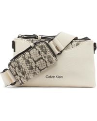Calvin Klein - Chrome Faux Leather Crossbody Bag - Lyst