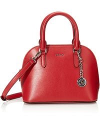Dkny Bryant Leather Top Zip Backpack - Bright Red