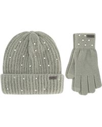 Nicole Miller - Rhinestone Winter Beanie Hats Soft & Warm Gloves Set - Lyst