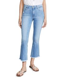 PAIGE - Colette Crop Flare Jeans With Fray Hem - Lyst