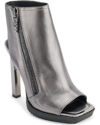 DKNY - Open Toe Metallic Heeled Sandal Bootie Fashion Boot - Lyst