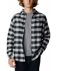 Columbia - Cornell Woods Flannel Long Sleeve Shirt Button Grey Buffalo Check - Lyst