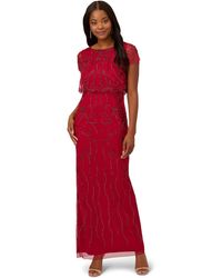 Adrianna Papell - Beaded Mesh Gown - Lyst