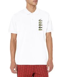 Lacoste - Short Sleeve Stacked Timeline Croc Polo Shirt - Lyst