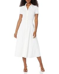 Theory - Short-sleeved Button Down Midi Dress - Lyst