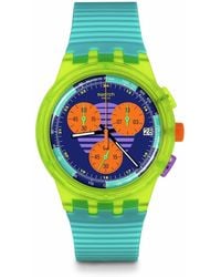 Swatch - Casual Watch Multicolor Quartz Plastic Neon Wave - Lyst