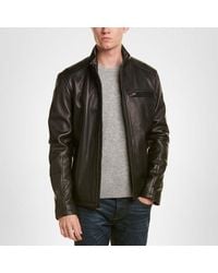 Cole Haan - Smooth Matte Lamb Leather Shirt Jacket - Lyst