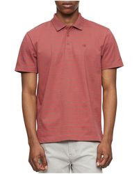 Calvin Klein - Smooth Cotton Striped Monogram Logo Polo Shirt - Lyst