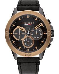 Tommy Hilfiger Decker Leather Watch 48m in Brown for - Lyst