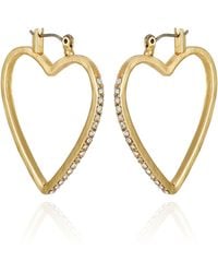 Juicy Couture - Goldtone Heart Shaped Hoop Earrings For - Lyst