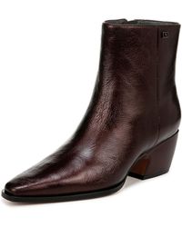 Franco Sarto - S Vivian Pointed Toe Ankle Boots Metallic Brown Leather 9.5 W - Lyst