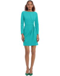 Donna Morgan - Crepe Dress With Twist Detail At Side Waist - Lyst