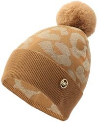 Michael Kors - Metallic Leopard Cuff Hat - Lyst