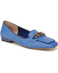 Franco Sarto - S Tiari Slip On Square Toe Loafers Blue Woven Fabric 8 W - Lyst
