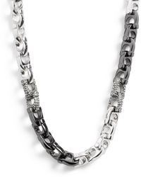 COACH - S Pavé Signature Link Collar Necklace - Lyst