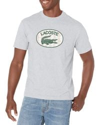 Lacoste - Regular Fit Branded Monogram Print T-shirt - Lyst