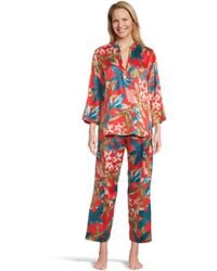 Natori - Tropical Breeze-satin Long Sleeve Pj Length 25" Inseam 26" - Lyst