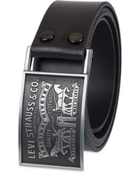 Levi's - Leather Belt With Plaque Buckle - Lyst