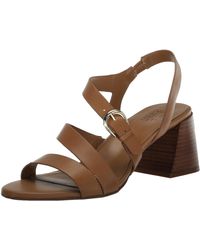 Naturalizer - S Veva Strappy Chunky Heel Sandals Saddle Tan Brown Leather 9.5 M - Lyst