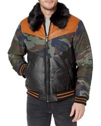 Sean John Mens Color Texture Blocked Bomber