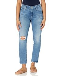 AG Jeans - Mari High Rise Slim Straight Crop Jean - Lyst