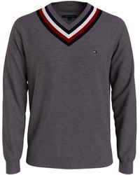 tommy hilfiger black v neck sweater