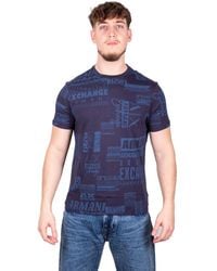 Emporio Armani - A | X Armani Exchange Regular Fit Cotton All Over Logo Printed Tee - Lyst