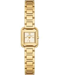 Tory Burch - Kira Small Square Gold Stainless Steel Bracelet Watch - Lyst