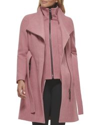 Calvin Klein - Angled Twill Fabric Wing Collar Coat - Lyst