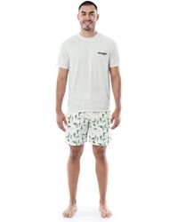 Wrangler - Jersey Top And Micro-sanded Cotton Shorts Pajama Sleep Set - Lyst