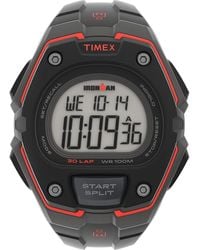 Timex - Ironman Classic 30 Oversized 43mm Resin Strap Watch – Dark Gray Case Black Top Ring With Black Resin - Lyst