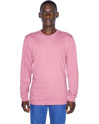 American Apparel Organic Fine Jersey Crewneck Long Sleeve T-shirt - Pink