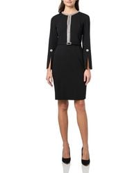 Karl Lagerfeld - Paris Long Sleeve Scuba Crepe Chain Trim Sheath Dress - Lyst