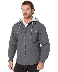 Wolverine - Mens Overman Fleece Lined Cotton Duck Canvas Hooded Shirt Jacket Outerwear - Lyst