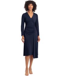 Maggy London - V-neck Matte Jersey Fit And Flare Dress - Lyst