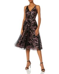 Dress the Population - Courtney Embroidered Tulle Sleeveless A-line Dress - Lyst