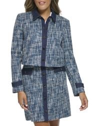 Calvin Klein - Open Front Tweed Suit Jacket - Lyst