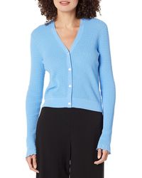 Theory - Womens Lace Trim In Bristol Cotton Cardigan Sweater - Lyst