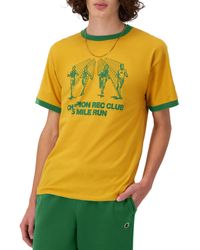 Champion - , Classic, Comfortable Crewneck T-shirt, Graphic Tee, Royal Gold Heather Mile Run - Lyst