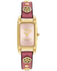 COACH - Cadie Watch | Leather Strap With Classic Signature Design | Elegant Timepiece With Playful Charm For Trendy Fashionistas - Lyst